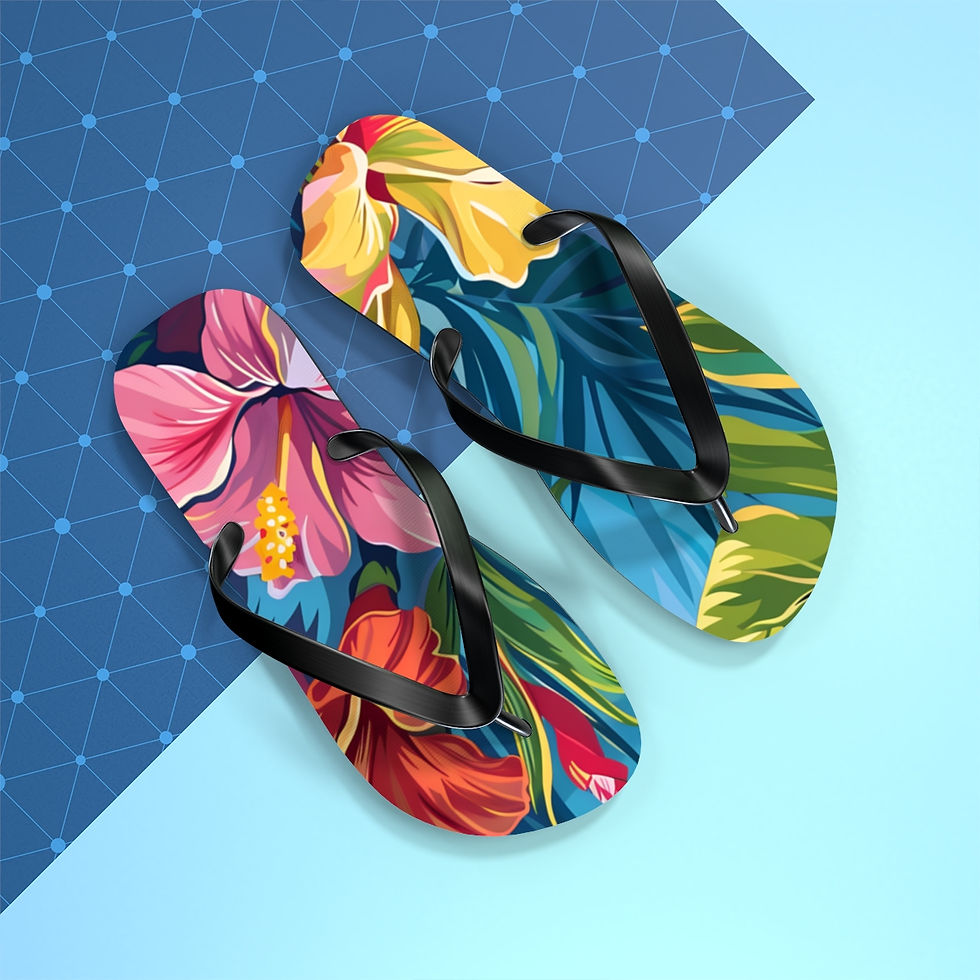 Thumbnail: Vibrant Elegance Hibiscus Flip Flops