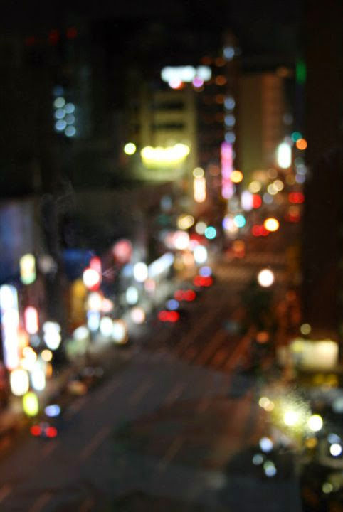 Blurry uitzicht uit hotel