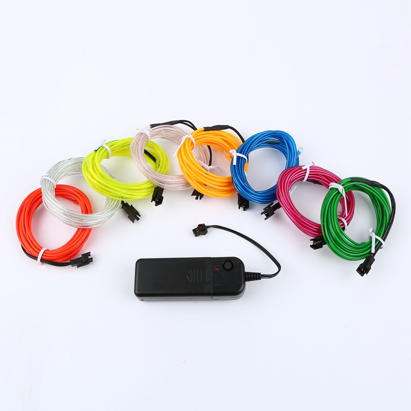 Thumbnail: LED Neon Glow EL Wire – Flexible Rope Light for Car, Party & Room Decor