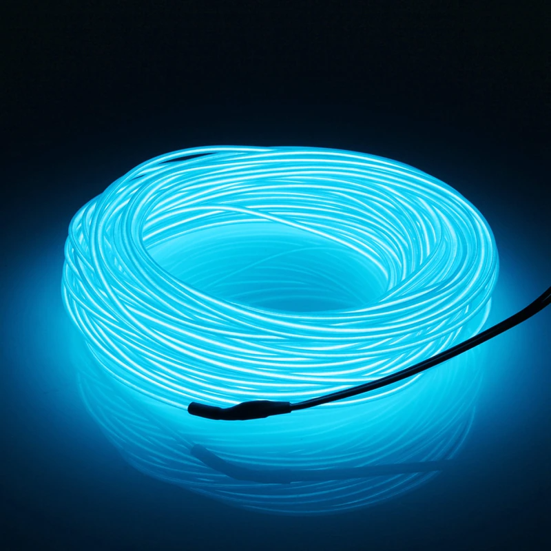 Thumbnail: LED Neon Glow EL Wire – Flexible Rope Light for Car, Party & Room Decor