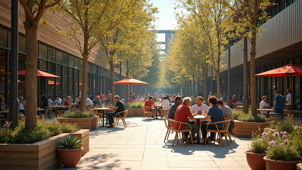 Wide angle view of the Humanitas Deventer community space