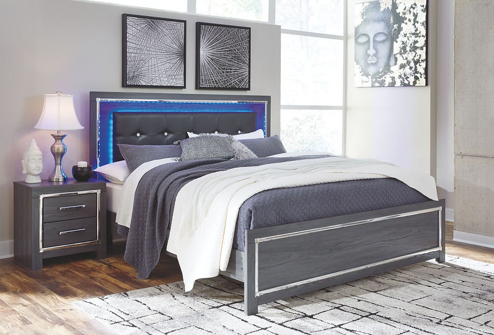 Lodanna - Gray - King Panel Bed