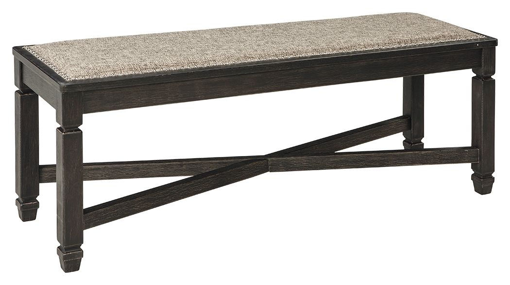 Tyler Creek - Black/Grayish Brown - Upholstered Bench