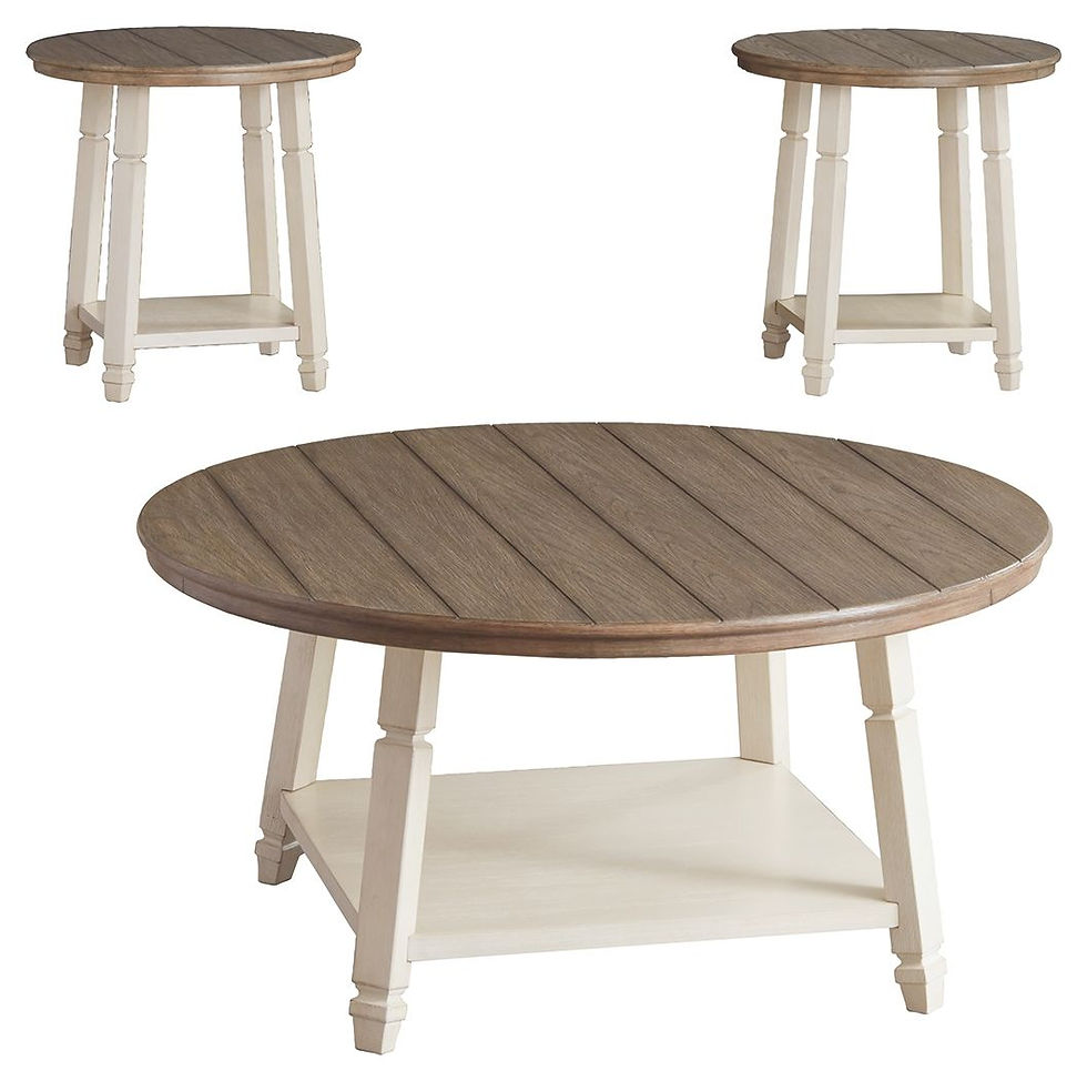 Bolanbrook - White / Brown / Beige - Occasional Table Set (3/CN)