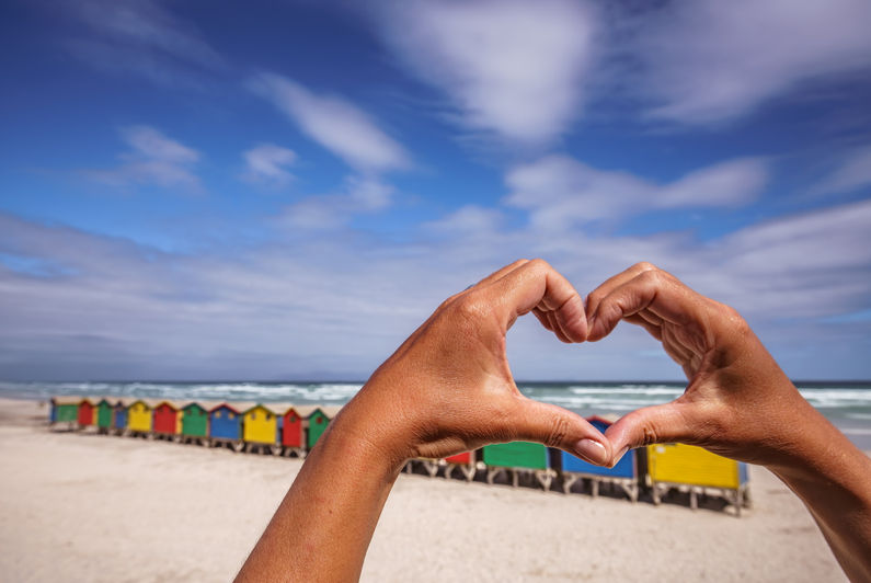 Bunte Strandhäuser in Muizenberg Südafrika
