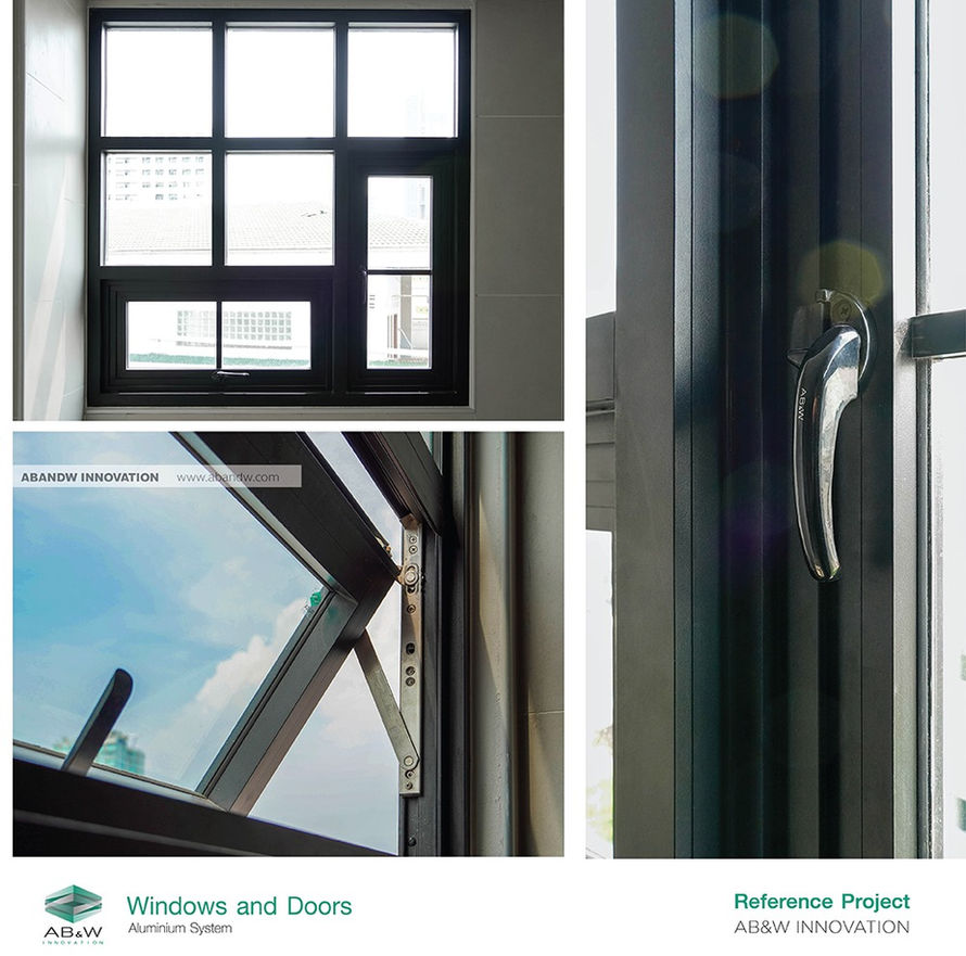 ผลงานการติดตั้งประตูหน้าต่างอลูมิเนียมABANDW