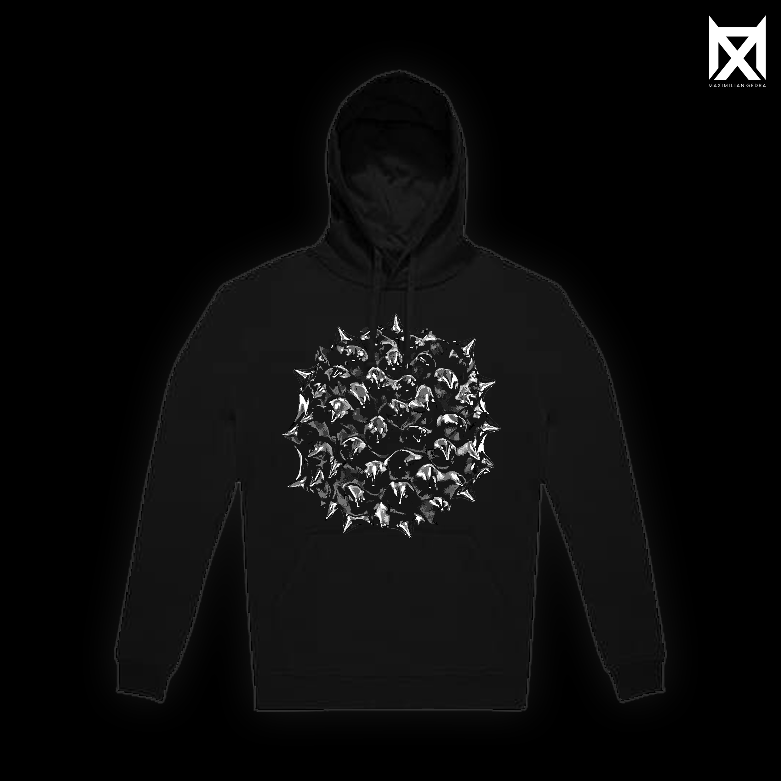 LADY IN BLACK PRINT HOODIE