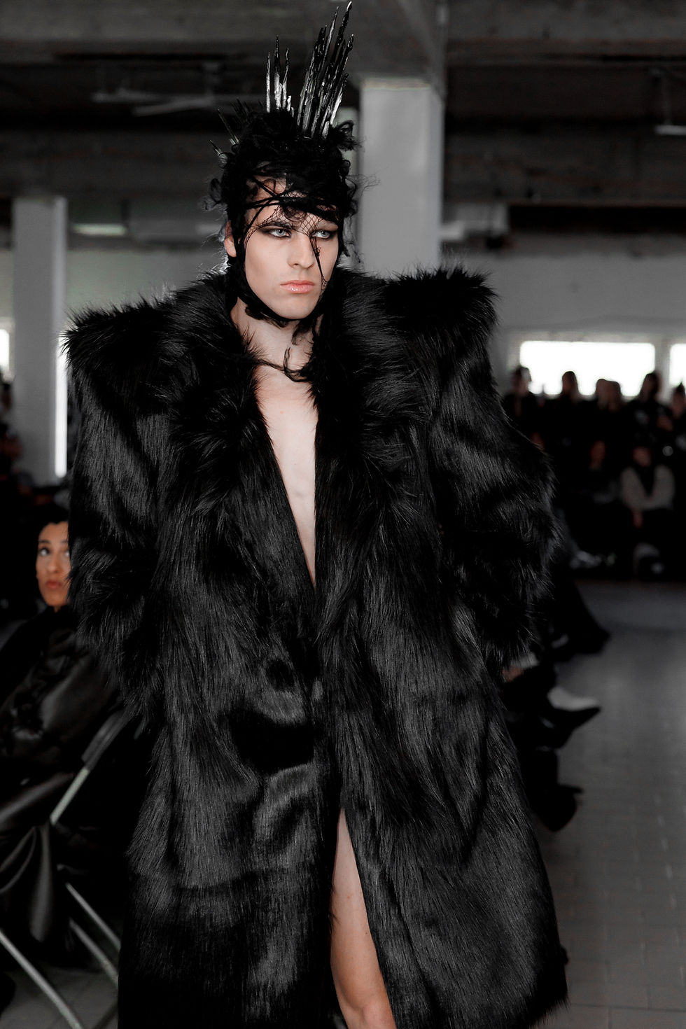 Thumbnail: BLACK FAUX FUR COAT