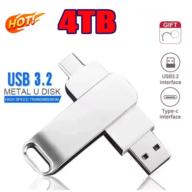 Thumbnail: 64TB,16TB, 4TB,2BT USB 3.2 Flash Drives High Speed Transfer Metal Pendrive