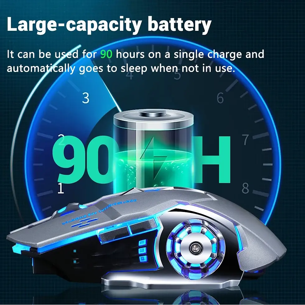 Thumbnail: 2.4G Bluetooth Mouse Gaming Computer Rechargeable Wireless Mouse USB Mechanical 