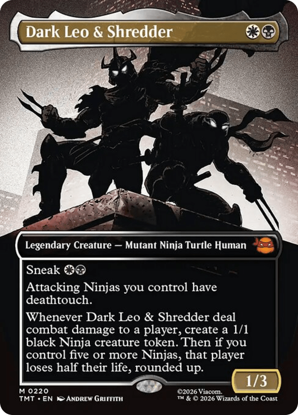 Dark Leo & Shredder - TMT - 220 - Borderless - Foil - NM - MTG