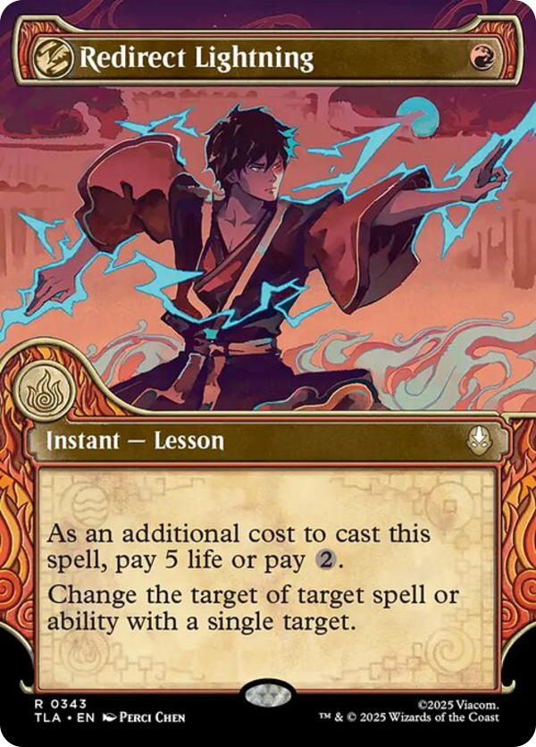 Redirect Lightning - TLA - 343 - Showcase - NM - MTG