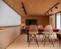 Sala de jantar integrada com estar