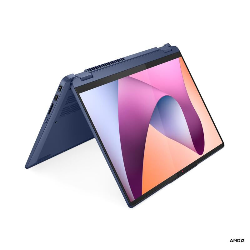 Thumbnail: Backlit keyboard and fingerprint reader visible on Lenovo Flex 5 in Arctic Grey.