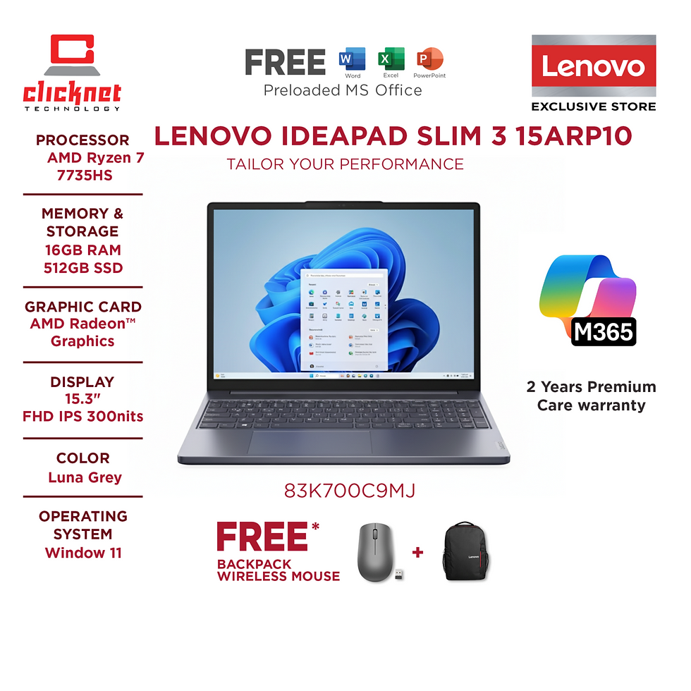 Thumbnail: Lenovo IdeaPad Slim 3 15ARP10 thin bezel display
