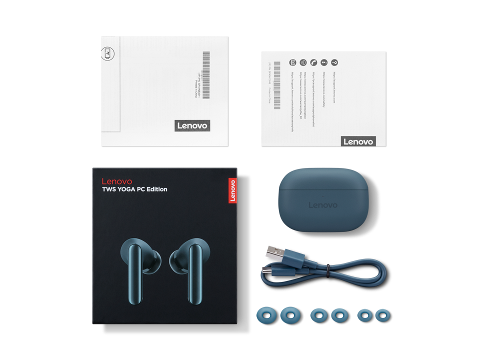 Thumbnail: Lenovo TWS earbuds Tidal Teal with lid open