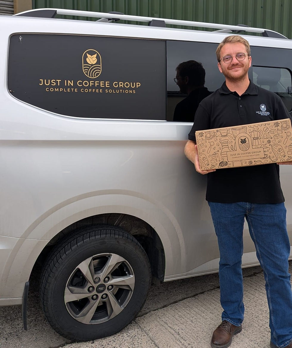 Tristan from Just In Coffee Group making deliveries of life changing coffee