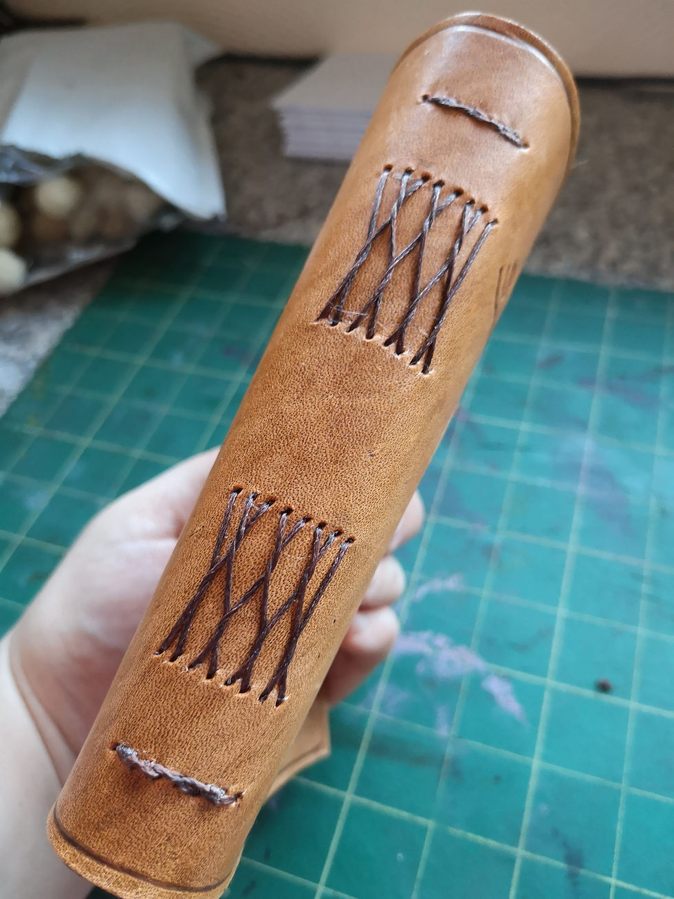 Thumbnail: Leather journal - Hand carved Tree of Life Yggdrasil leather journal