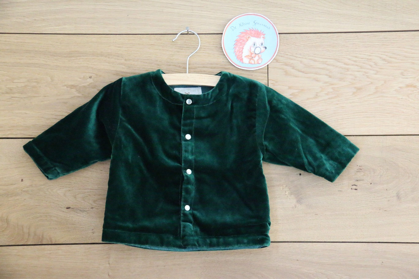 groen velouren vestje Petit Faon 6M
