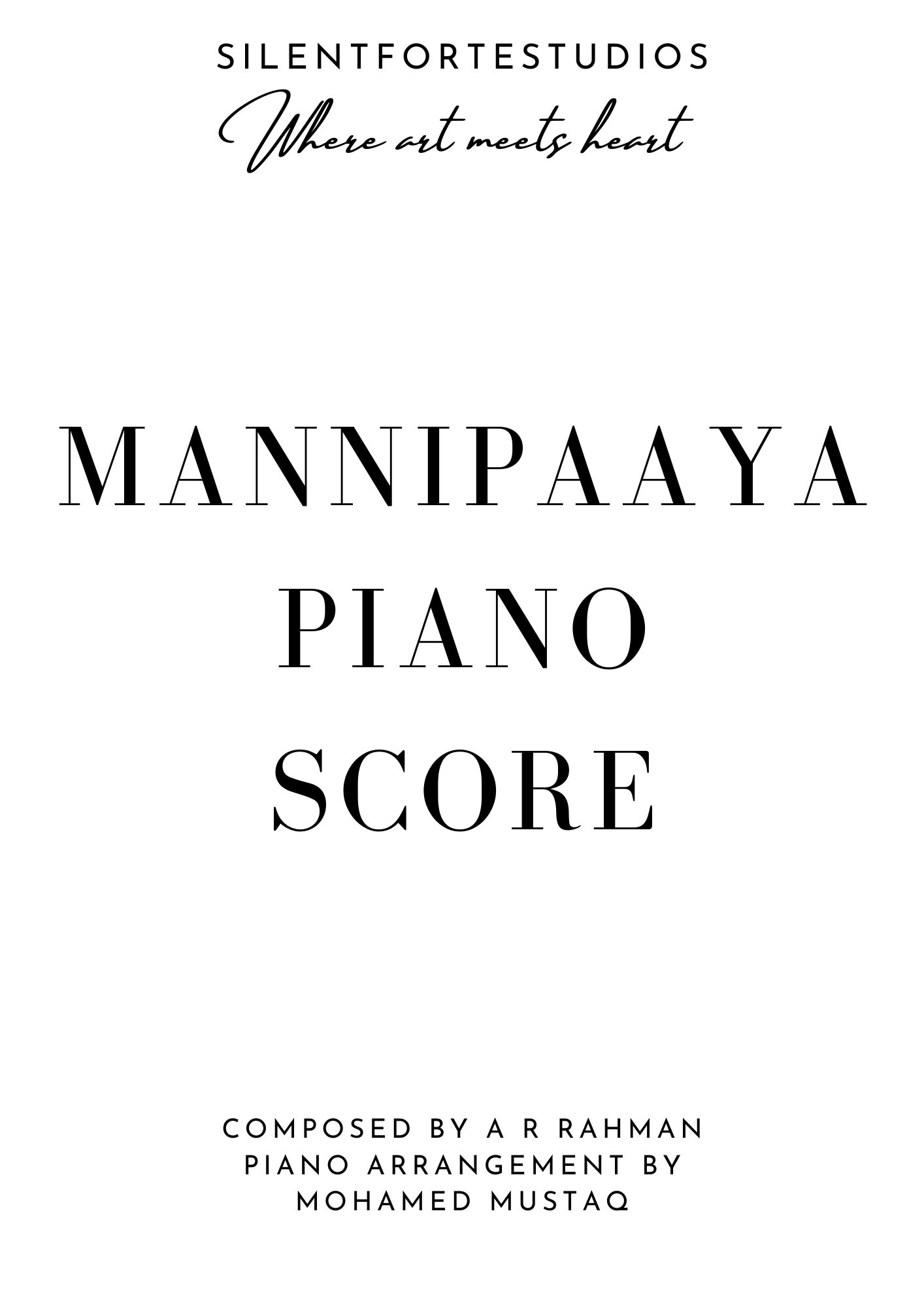Mannipaaya Piano Score