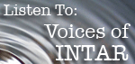 Ein Bild mit Wellen auf dem steht: Listen to: Voices of INTAR