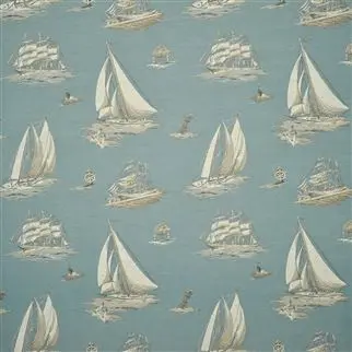 fabric with small sailboats