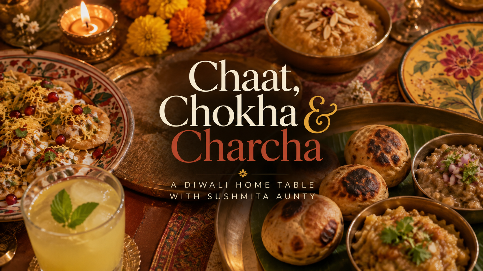 Chaat, Chokha, & Charcha | A Diwali Special Home Table by Sushmita Aunty