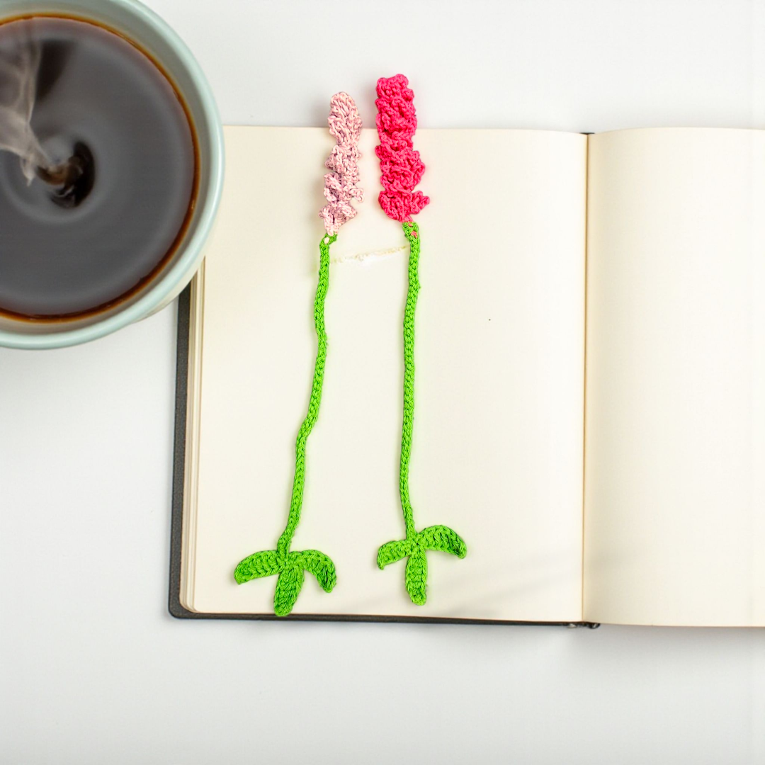 Set of 2 Hand-Crocheted Lavender Bookmarks – Purple & Pink