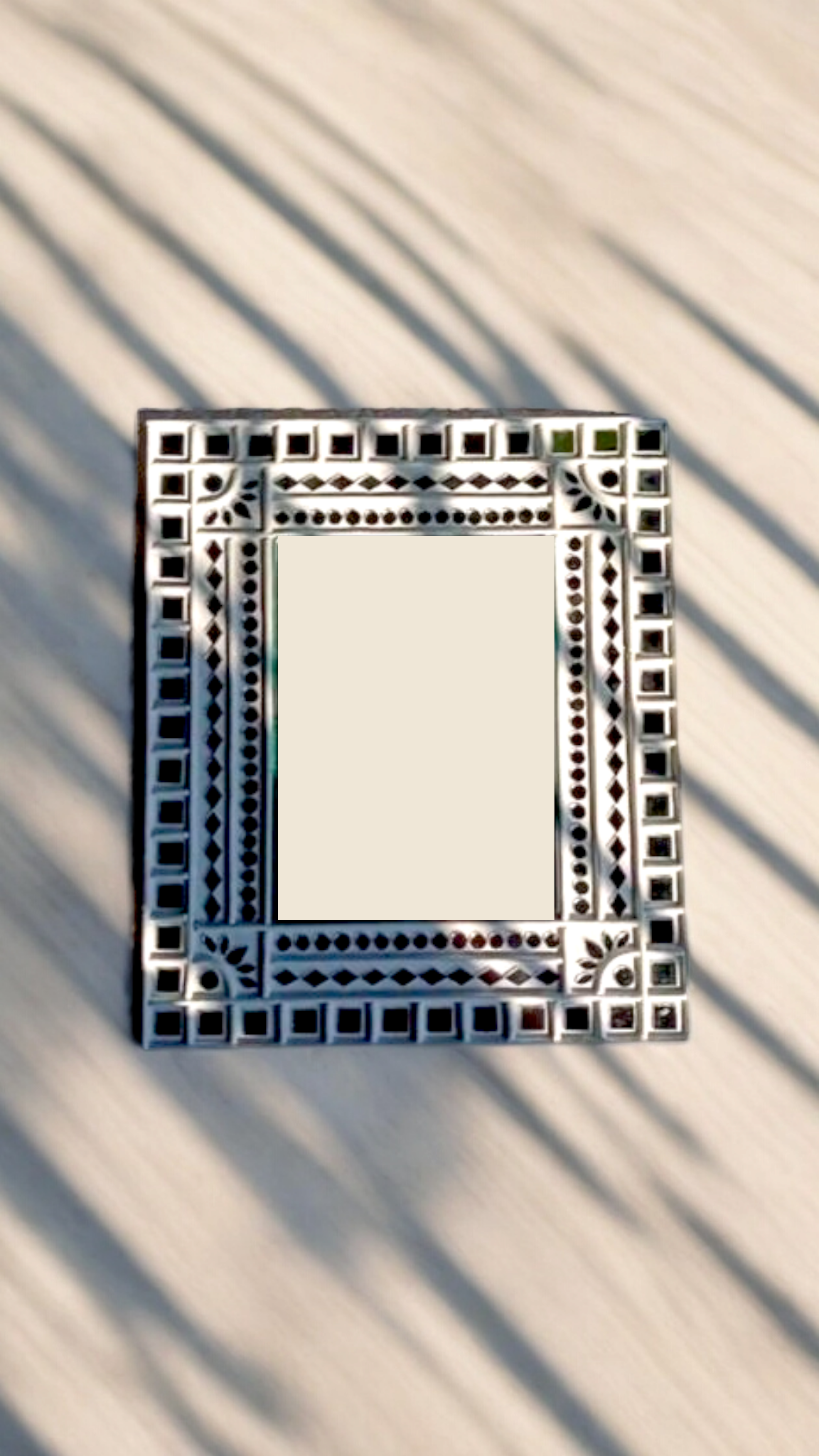 Handcrafted Rectangular Lippan Art Wall Mirror