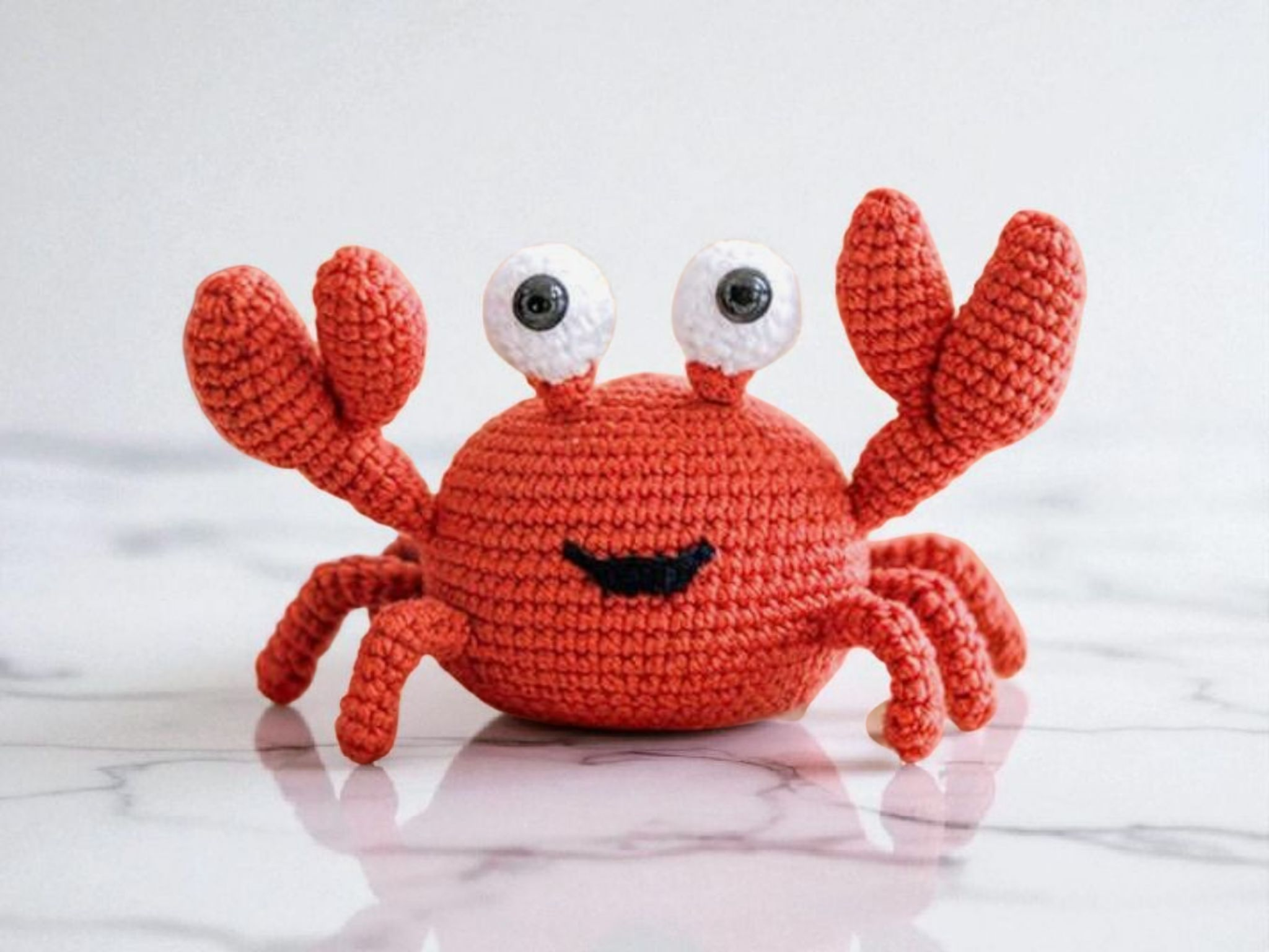 Crochet Crab Plushie with Rattle Handmade | Baby-Safe | Empowering Women