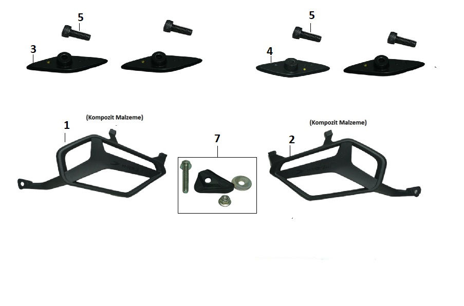 BAJAJ DOMİNAR 400 UG ÇANTA DEMİRİ SAĞ VE SOL YAN (Kompozit Malzeme)