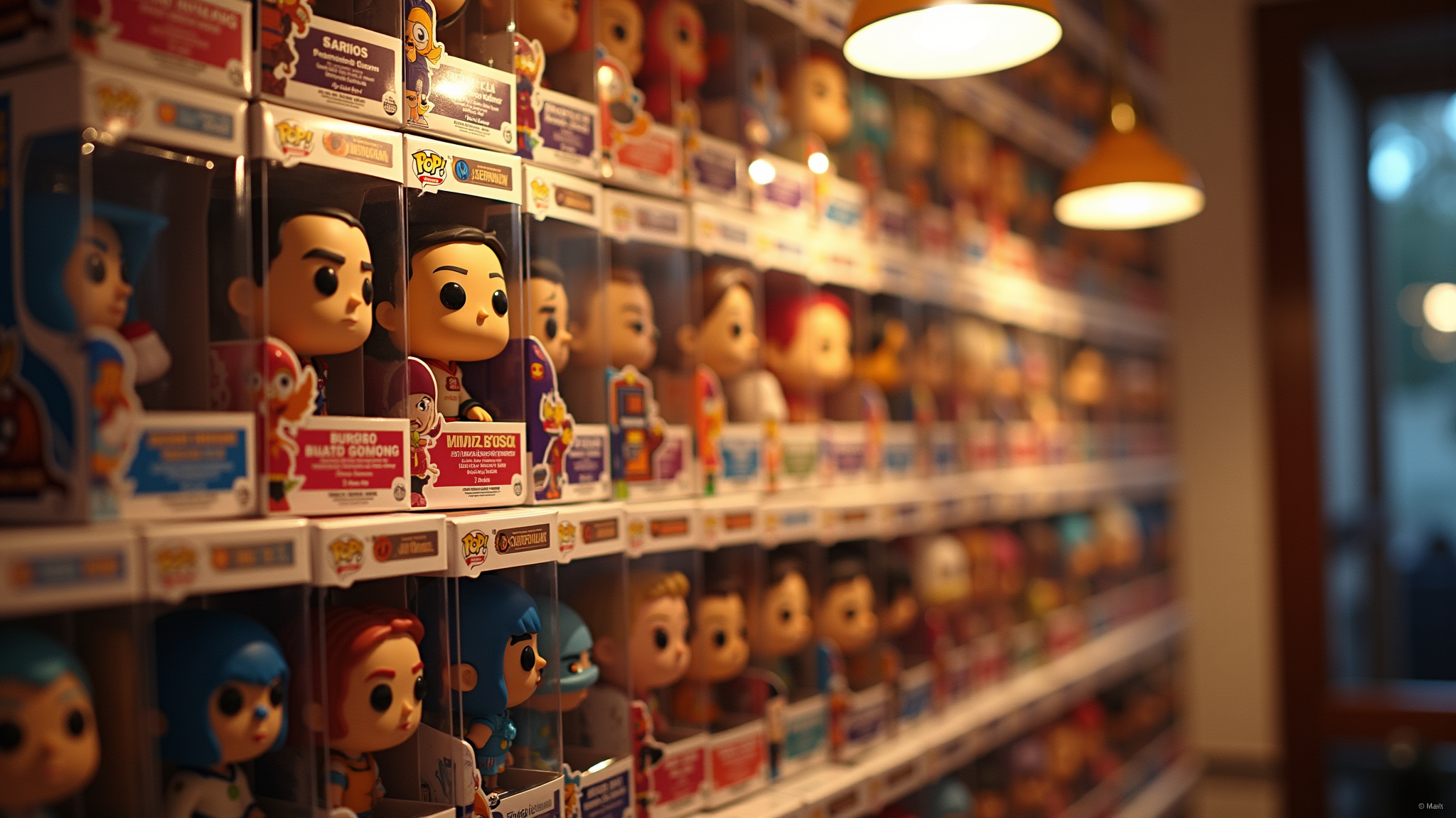 estanteria de funkos y pokemon