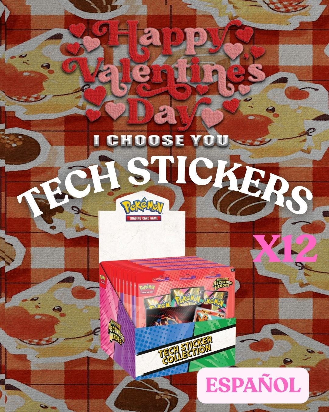 Display sellado 12 tech sticker ascended heroes (español)