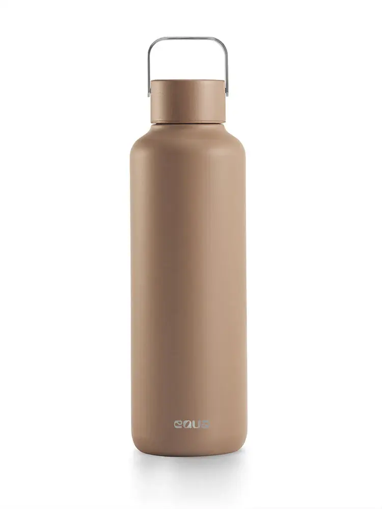 Miniaturbild: Nachhaltige Edelstahl Thermosflasche mit rutschfestem Silikonboden in caramel als perfekter Alltagsbegleiter