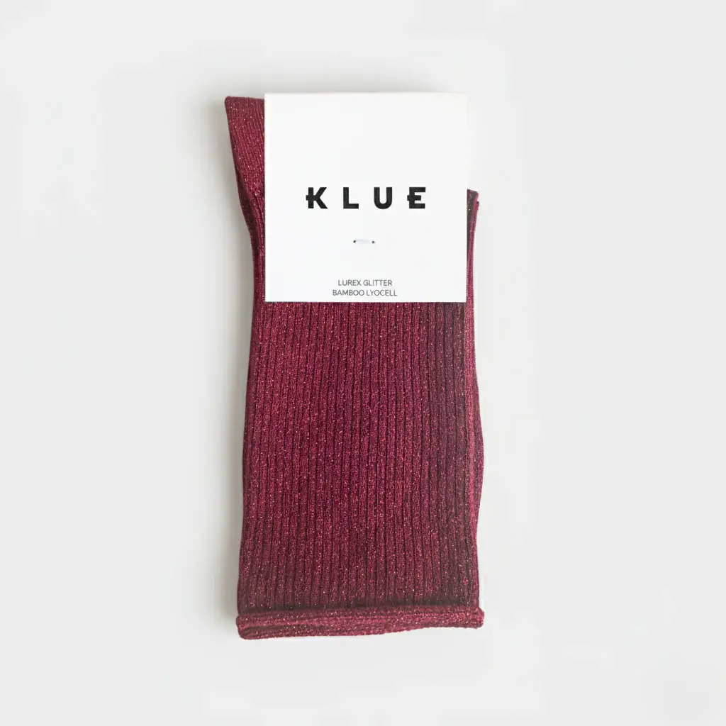 Socken Glitter Lurex cherry von KLUE
