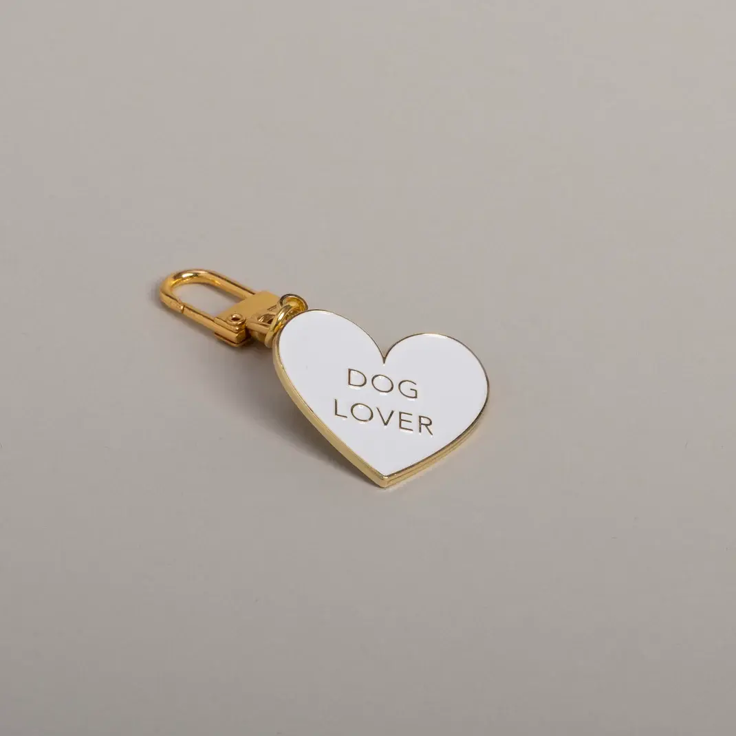 Super leichter Schlüsselanhänger "Dog Lover" aus Metall und Emaille