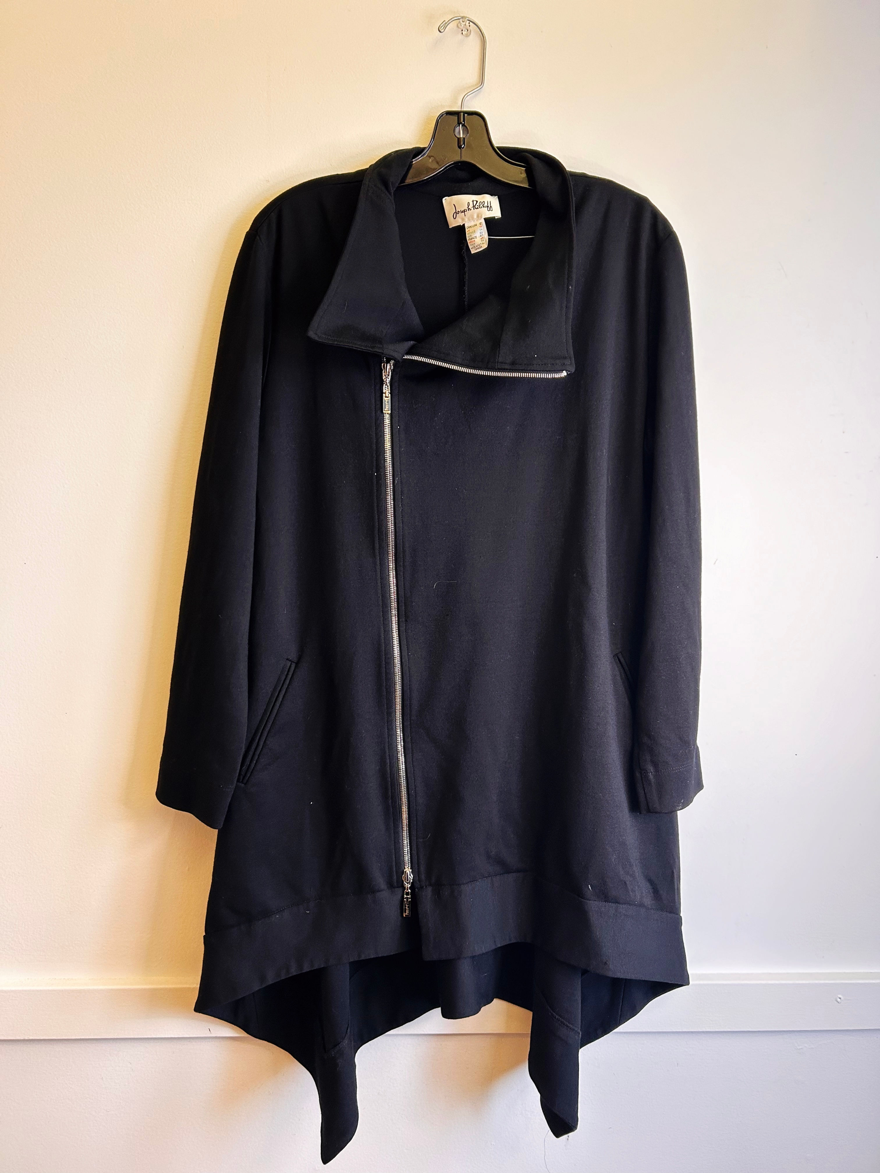 Joseph Ribkoff Black A-Symmetrical Zip Sweater 