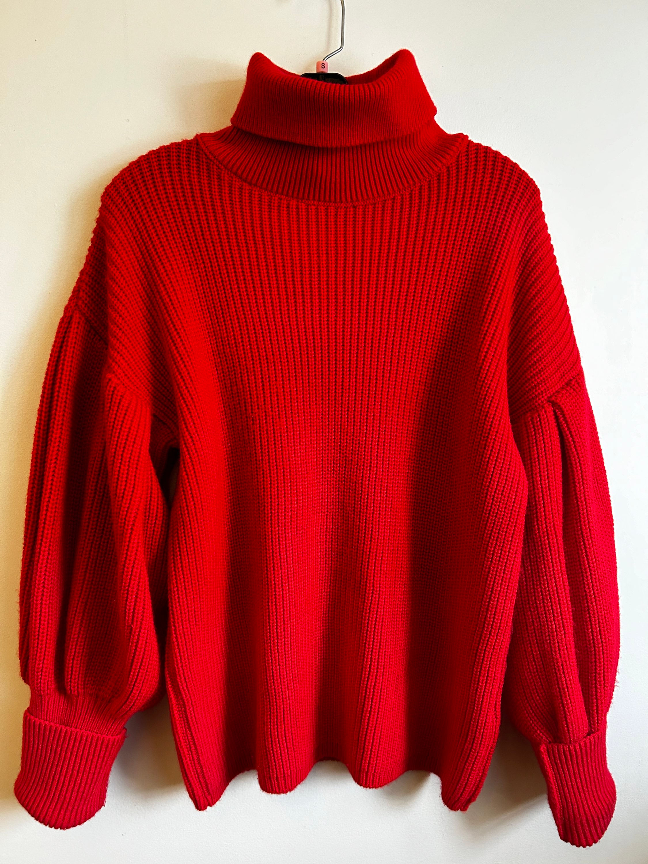 Top Shop Red Turtleneck Sweater 