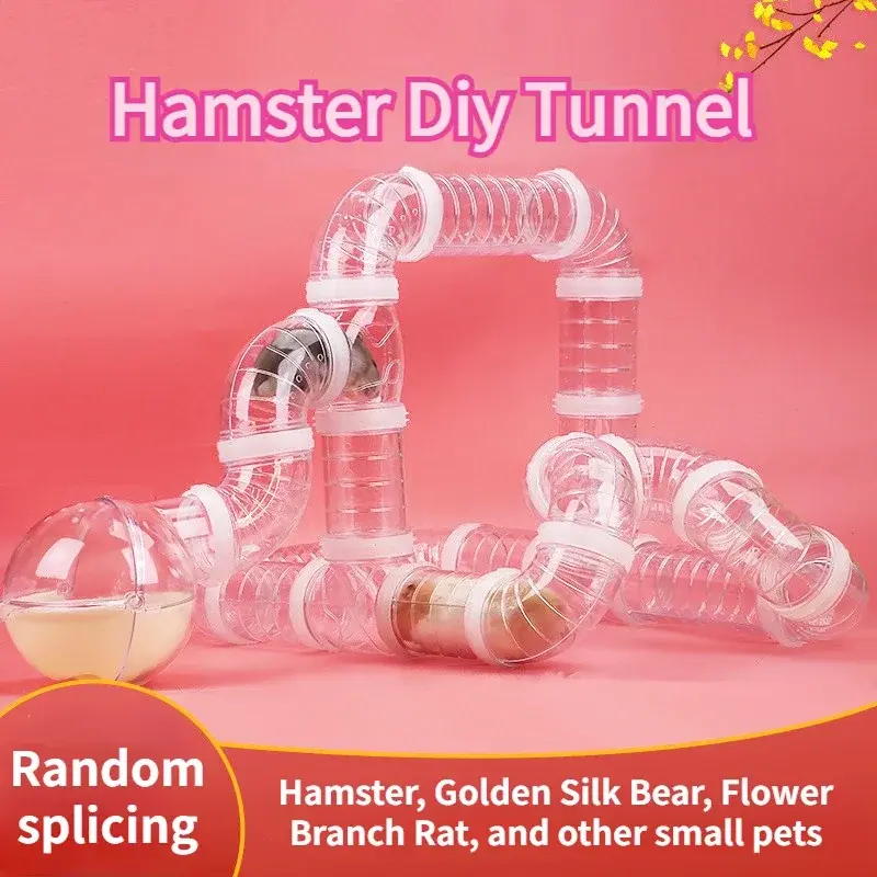 Hamster brinquedo labirinto diy remodelado gaiola tubos externos conjunto tĂșnel