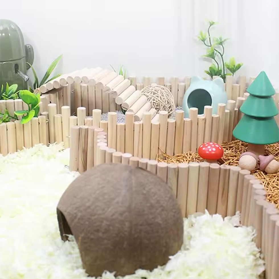 Miniatura: Acessórios para habitat de hamster, gaiola de ponte de madeira de vários taman
