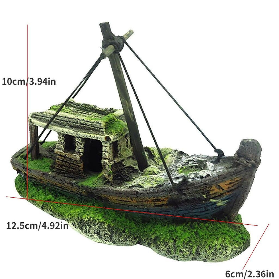 Miniatura: Aquário tanque de peixes paisagem wreck navio decoração resina barco ornament