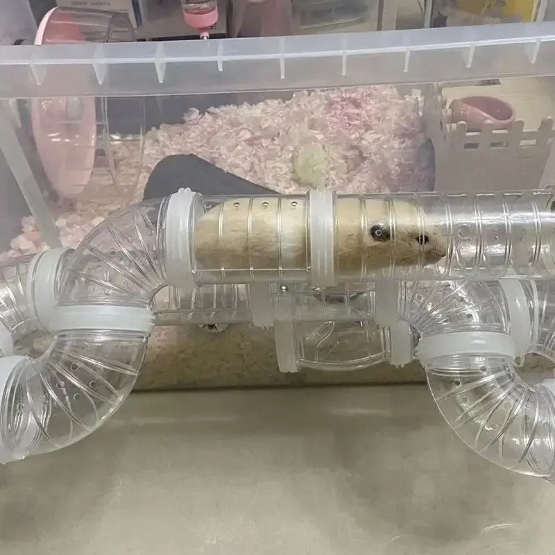 Miniatura: Hamster brinquedo labirinto diy remodelado gaiola tubos externos conjunto túnel