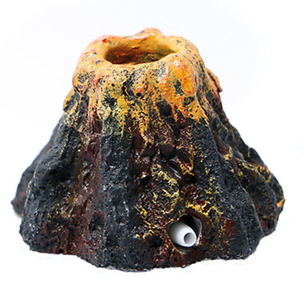 Miniatura: Aquário vulcão bolha pedra decoração do tanque de peixes vulcão paisagem or