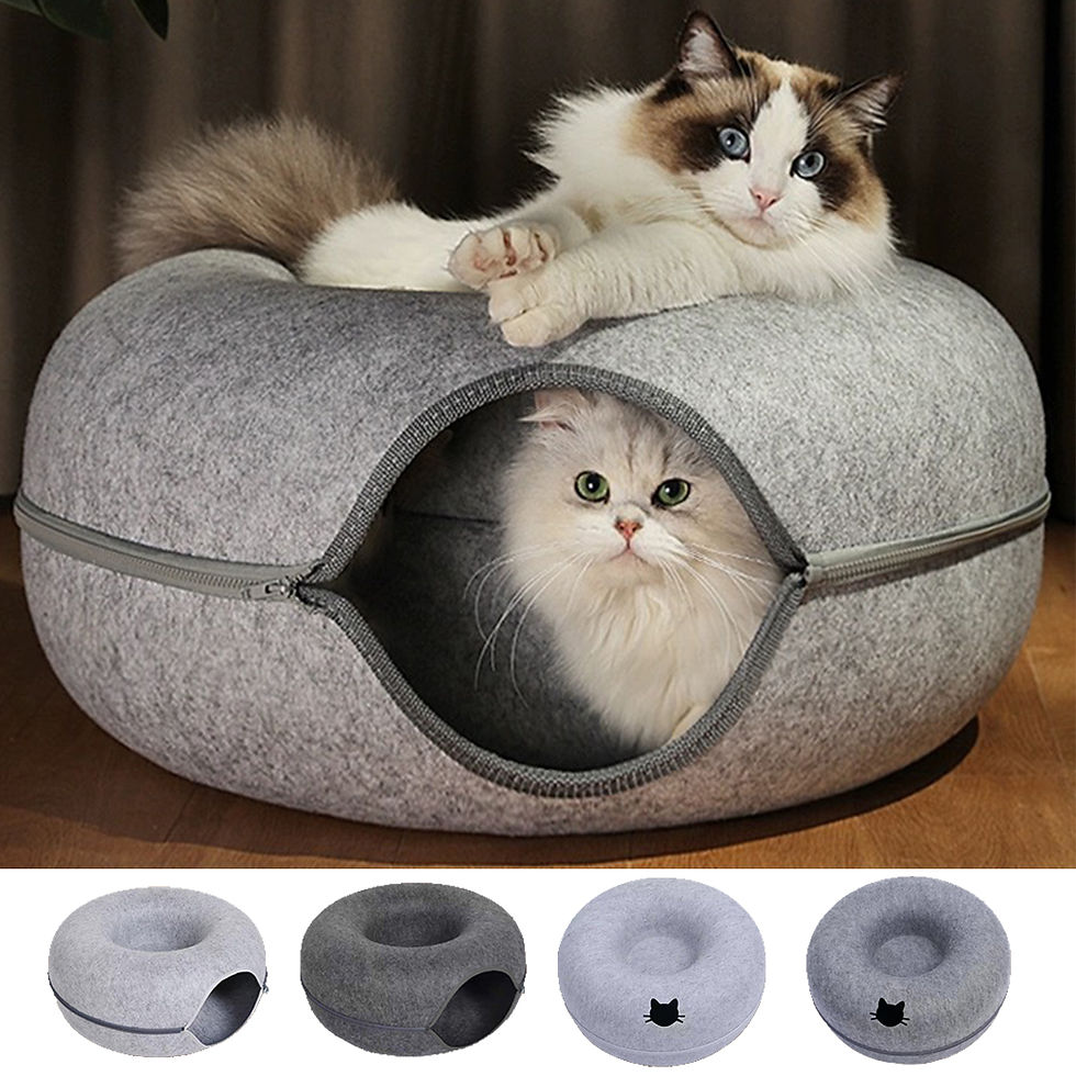 Miniatura: Interativo redondo pequeno gato túnel ninho de feltro gatinhos cama casa scratc