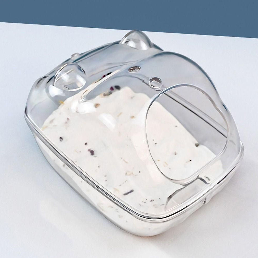 Miniatura: Banheira pequena de plástico transparente adequada para hamsters, banheiro de h