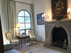 Bedroom 1 seating fireplace