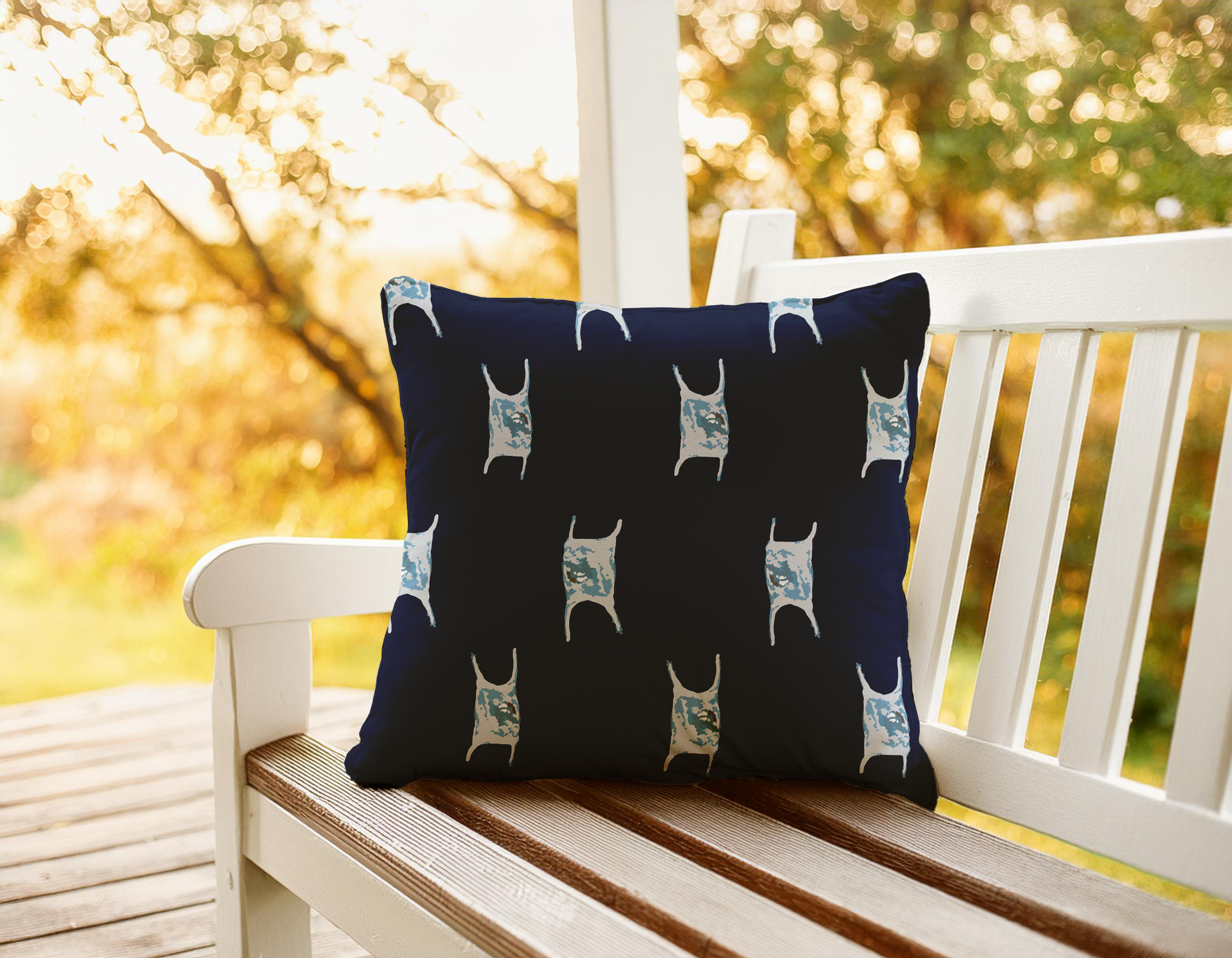 The Marsh Skate Pods lg- Navy large scale Outdoor Pillow