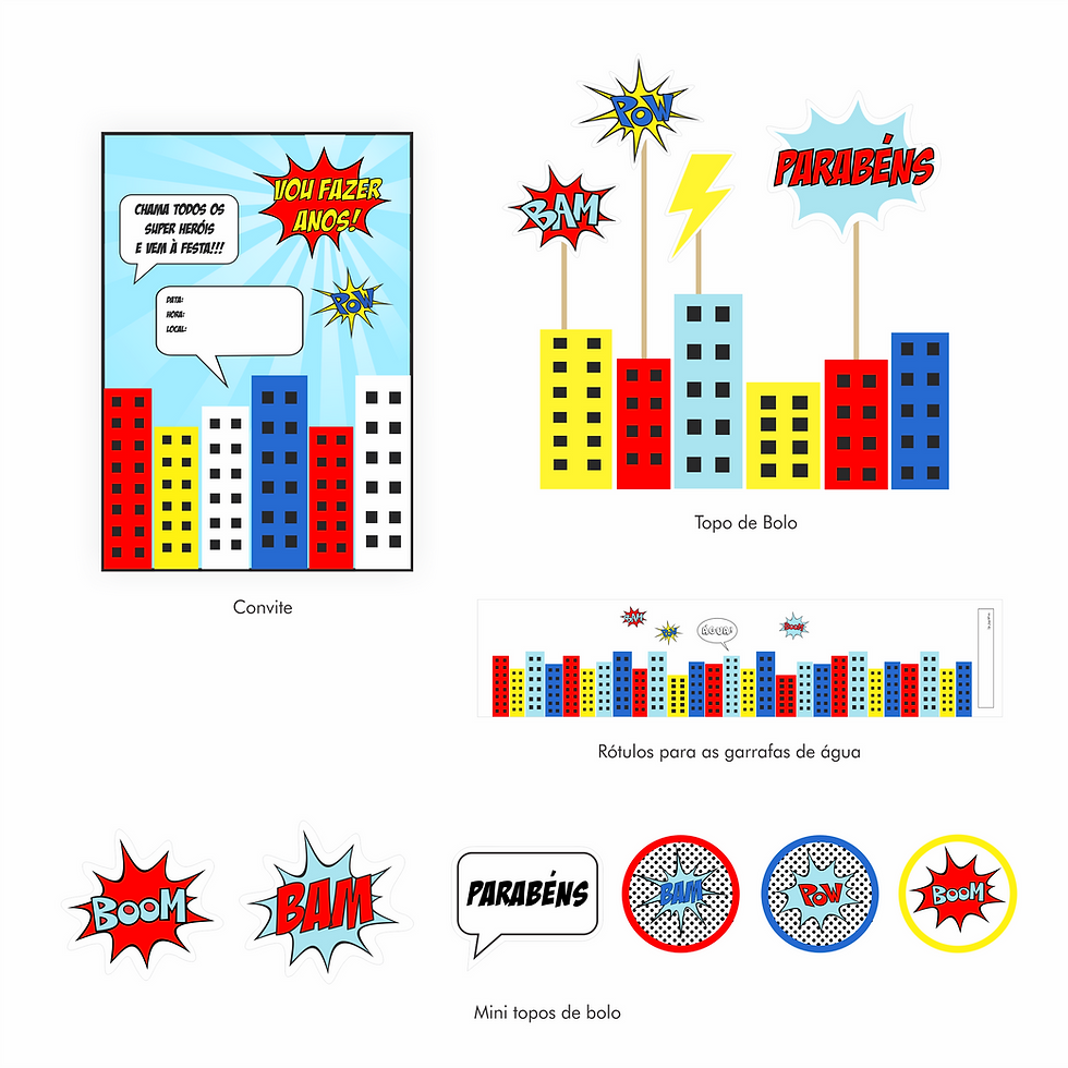 Miniatura: Super-Heróis - Party Pack Impressão