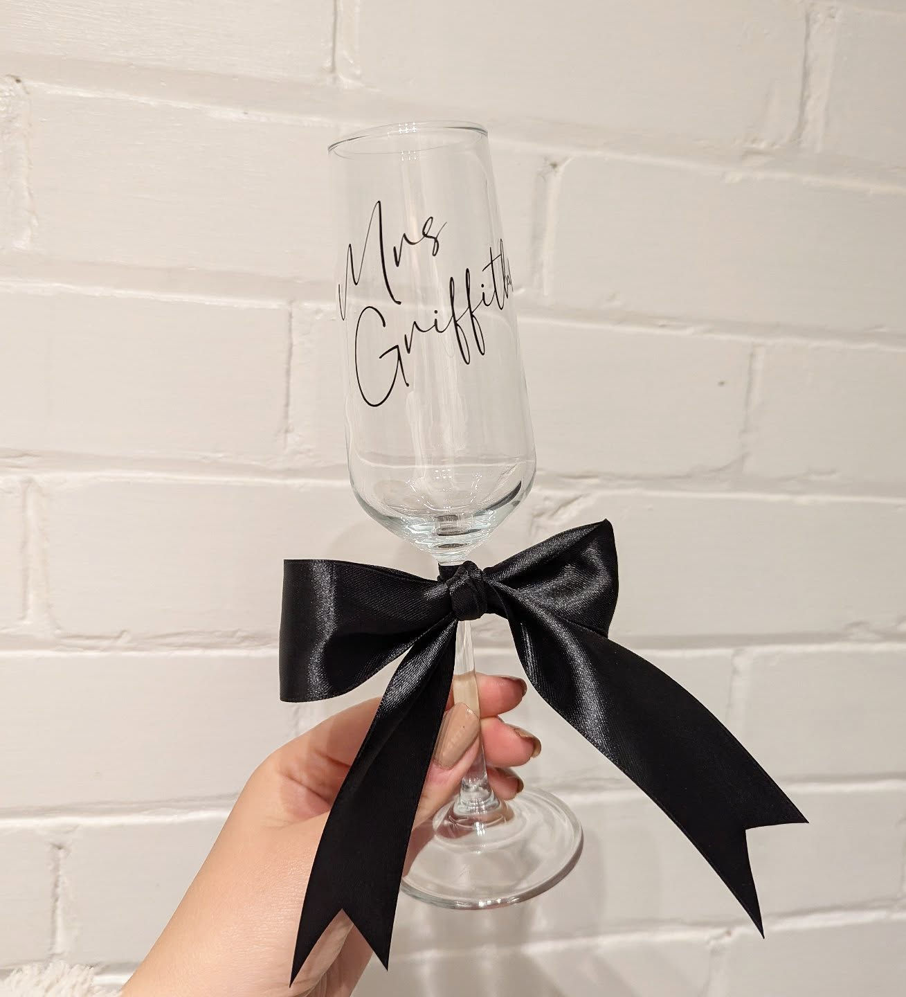 Personalised flute glass