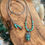 Thumbnail: Hubei Turquoise & Sterling Silver Necklace |Gray Cord|